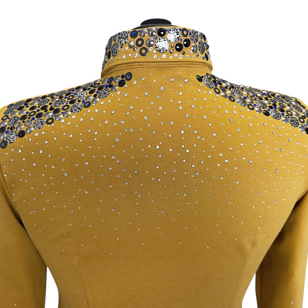 Show Clothes - Golden, Gray and Blue Show Shirt (XL) - Lisa Nelle