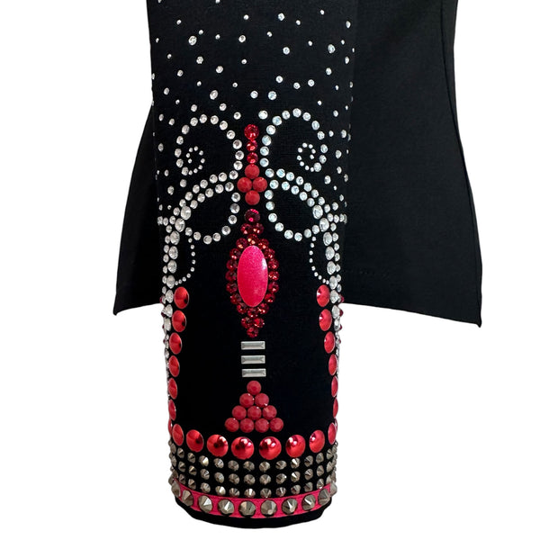Show Clothes - Red and Silver Show Shirt (L) - Lisa Nelle