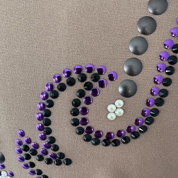 Show Clothes - Tan, Purple and Black Show Shirt (XS) - Lisa Nelle