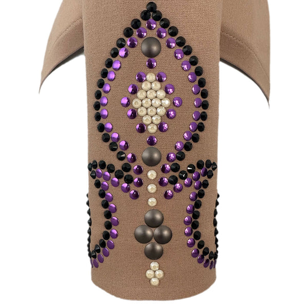 Show Clothes - Tan, Purple and Black Show Shirt (XS) - Lisa Nelle