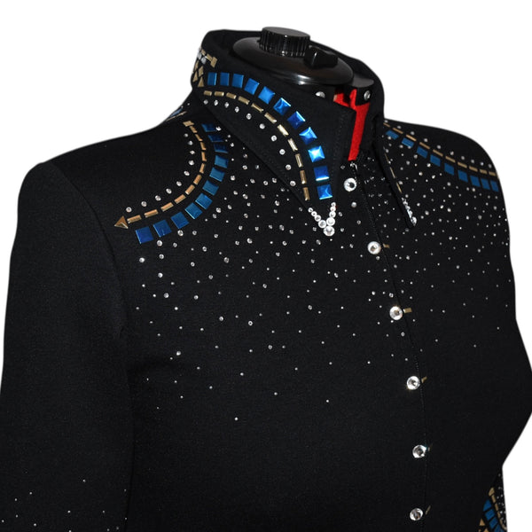 Show Clothes - Blue and Gold All Day Jacket (2X) - Lisa Nelle