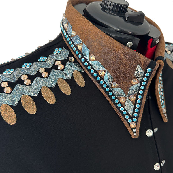 Show Clothes - Denim and Suede Show Shirt (5X) - Lisa Nelle