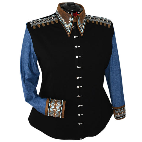 Denim and Suede Show Shirt (5X)