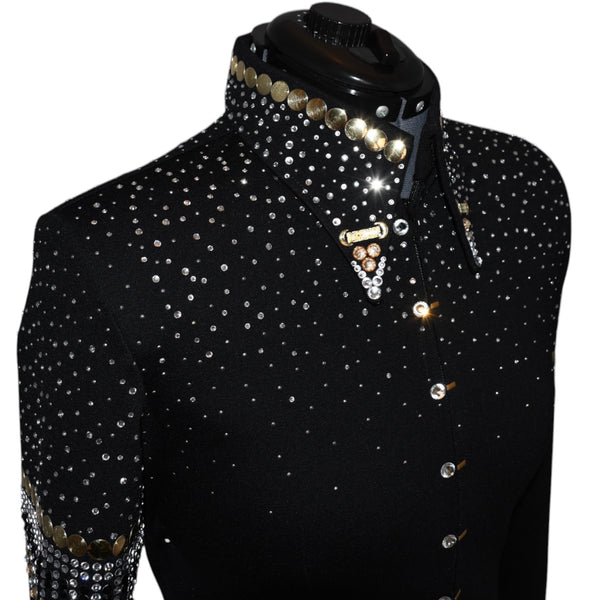 Show Clothes - Golden Faux Fringe Show Shirt - Lisa Nelle