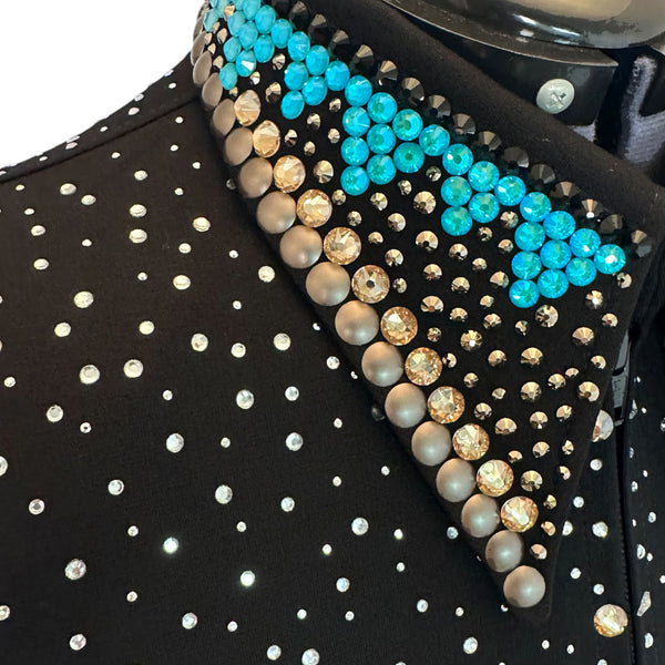 Turquoise and Brown Fringe Show Shirt (L)