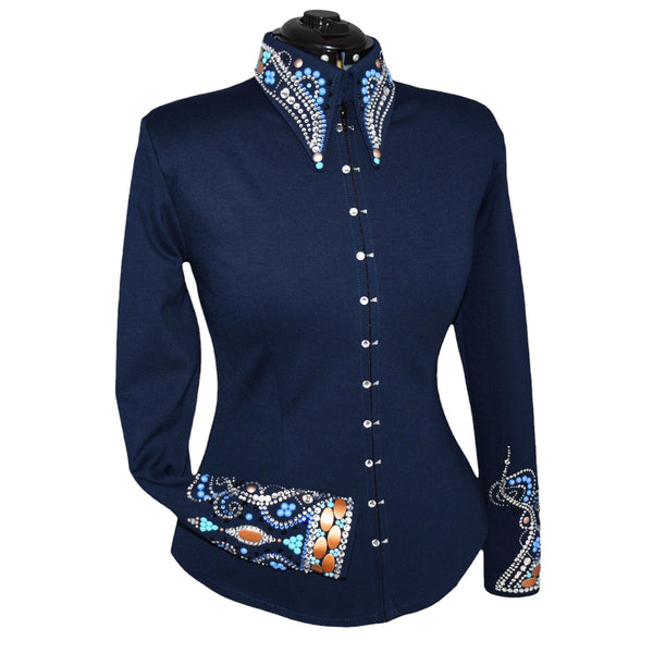Show Clothes - Navy Show Shirt (L) - Lisa Nelle