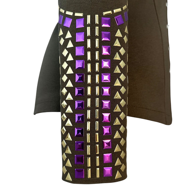 Show Clothes - Gray Olive and Purple Show Shirt (S) - Lisa Nelle