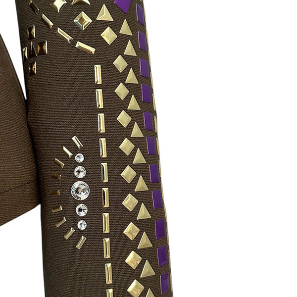 Show Clothes - Gray Olive and Purple Show Shirt (S) - Lisa Nelle