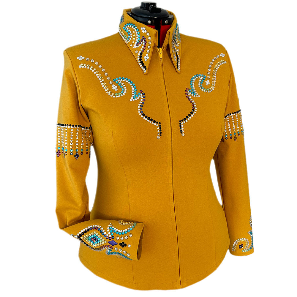 Golden Fringe Show Shirt (1X) Show Clothes - Golden Fringe Show Shirt (1X) - Lisa Nelle