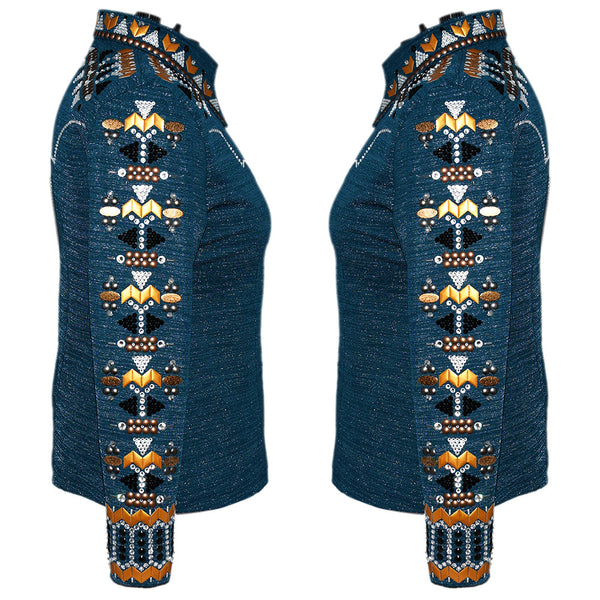 Show Clothes - Sparkle Denim Show Shirt (5X) - Lisa Nelle