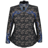 Show Clothes - Sapphire Lace Show Shirt (5X) - Lisa Nelle