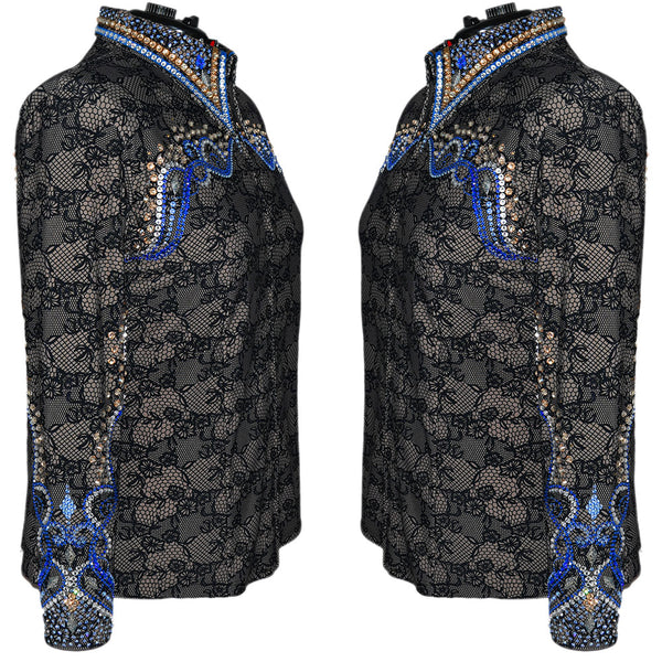 Show Clothes - Sapphire Lace Show Shirt (5X) - Lisa Nelle