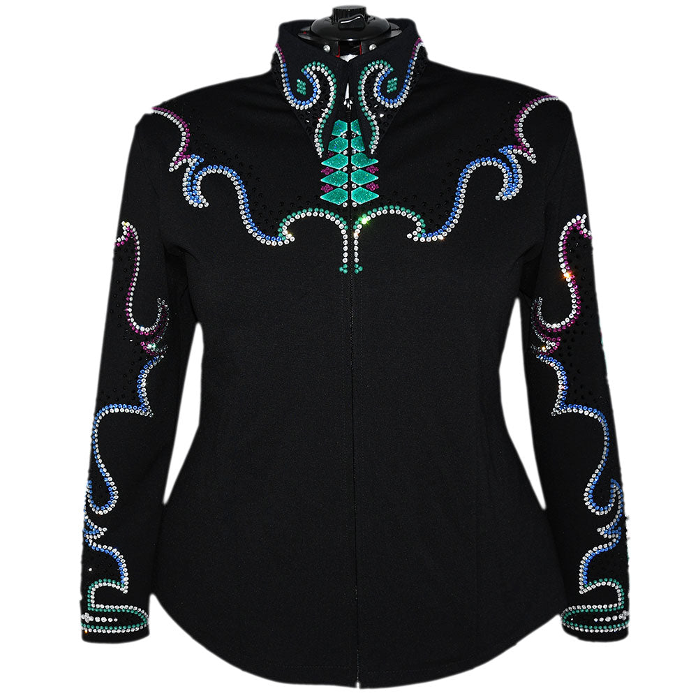 Teal, Blue and Purple All Day Jacket (5X) Show Clothes - Teal, Blue and Purple All Day Jacket (5X) - Lisa Nelle