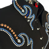 Show Clothes - Sapphire and Mocha Western All Day Jacket (4X) - Lisa Nelle