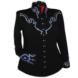 Show Clothes - Sapphire and Mocha Western All Day Jacket (4X) - Lisa Nelle