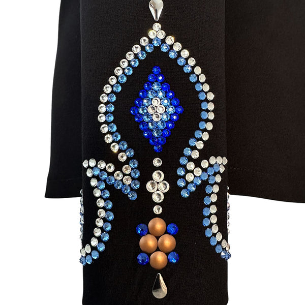 Show Clothes - Sapphire and Mocha Western All Day Jacket (4X) - Lisa Nelle