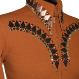 Show Clothes - Rust, Brown and Gold Show Shirt (L) - Lisa Nelle