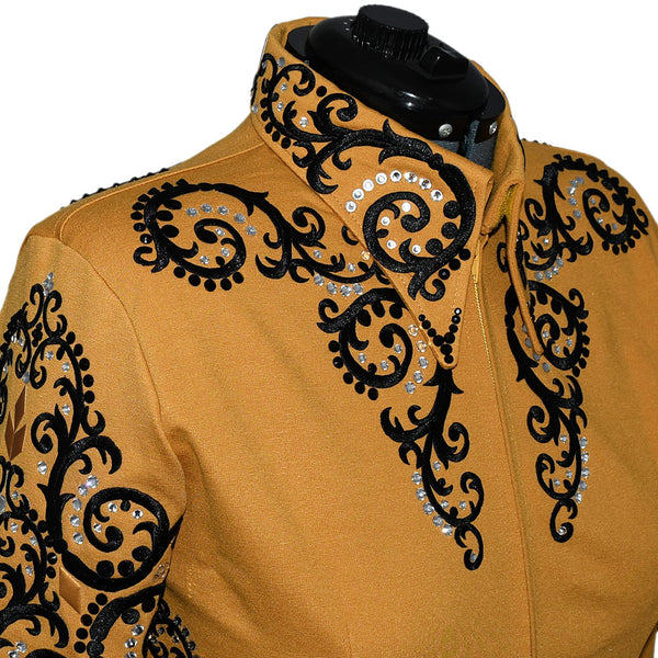 Show Clothes - Golden Black Showmanship Jacket (1X/2X) - Lisa Nelle