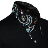 Show Clothes - Red, Turquoise and Gold Show Shirt (XS) - Lisa Nelle