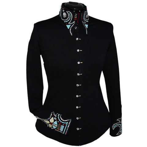 Red, Turquoise and Gold Show Shirt (XS)