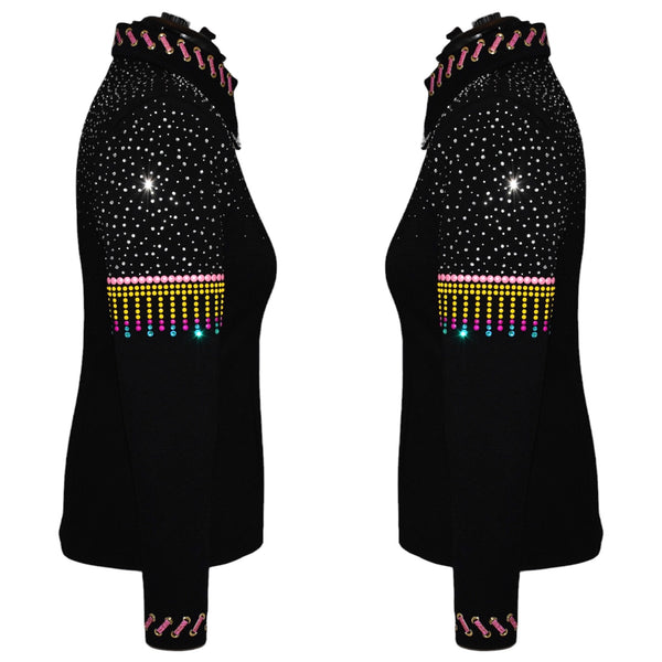 Pink and Yellow Faux Fringe Show Shirt (XL)