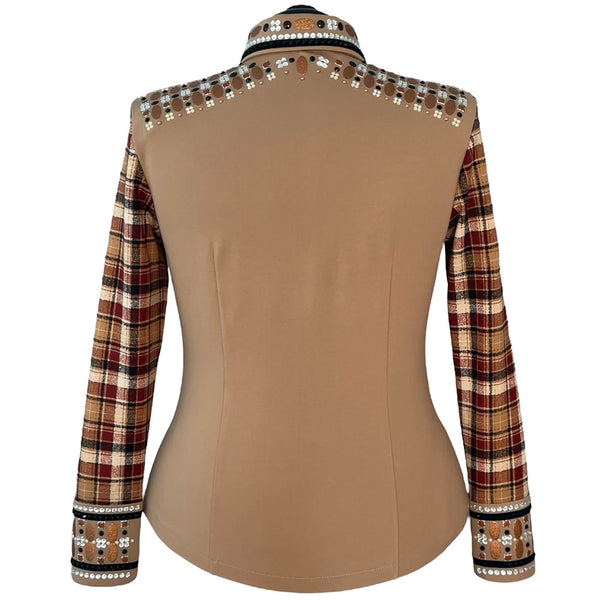 Show Clothes - Tan and Plaid Show Shirt (XL/1X) - Lisa Nelle