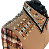 Show Clothes - Tan and Plaid Show Shirt (XL/1X) - Lisa Nelle