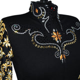 Show Clothes - Golden Black Show Shirt (2X) - Lisa Nelle