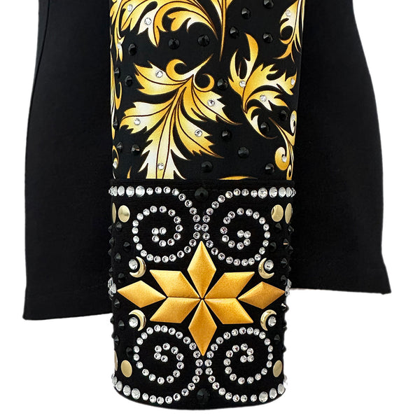 Show Clothes - Golden Black Show Shirt (2X) - Lisa Nelle