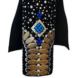 Show Clothes - Mocha Sapphire Fringe Show Shirt (M) - Lisa Nelle