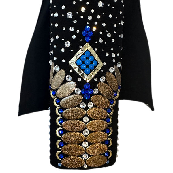 Show Clothes - Mocha Sapphire Fringe Show Shirt (M) - Lisa Nelle