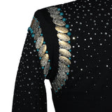 Show Clothes - Marbled Tan and Turquoise Riding Jacket (XS) - Lisa Nelle