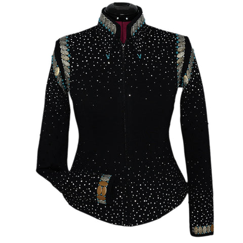 Marbled Tan and Turquoise Riding Jacket (XS)