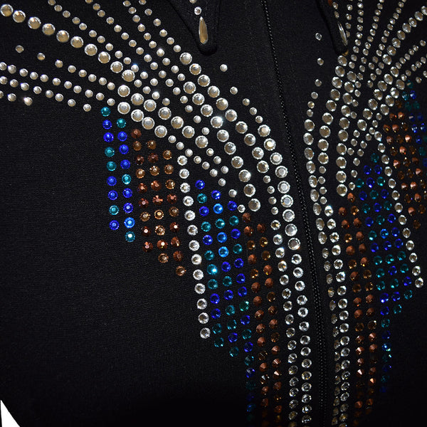 Show Clothes - Sapphire, Teal and Bronze Showmanship Jacket (L) - Lisa Nelle