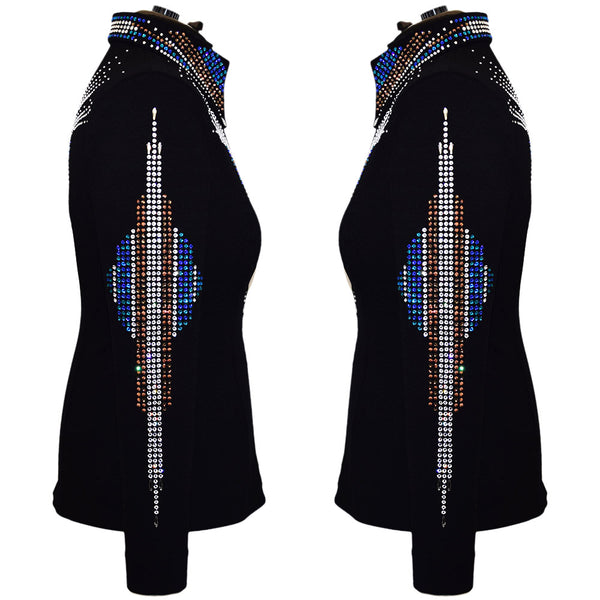 Show Clothes - Sapphire, Teal and Bronze Showmanship Jacket (L) - Lisa Nelle
