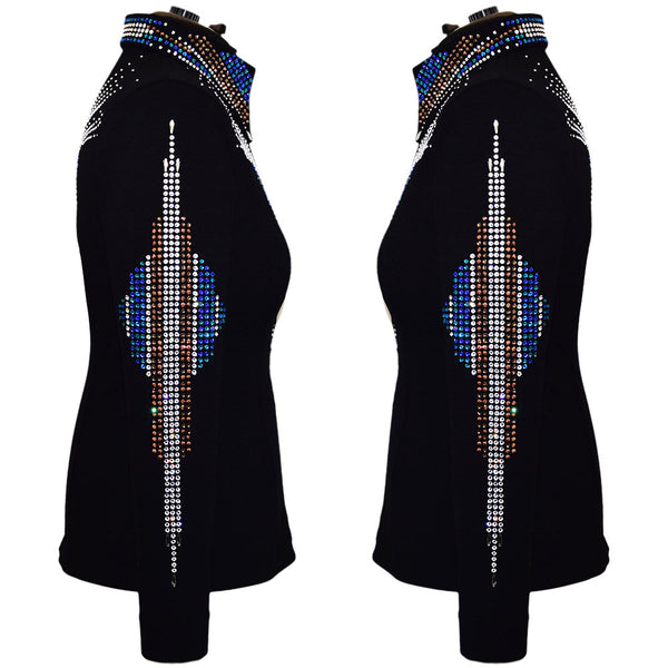 Show Clothes - Sapphire, Teal and Bronze Showmanship Jacket (L) - Lisa Nelle