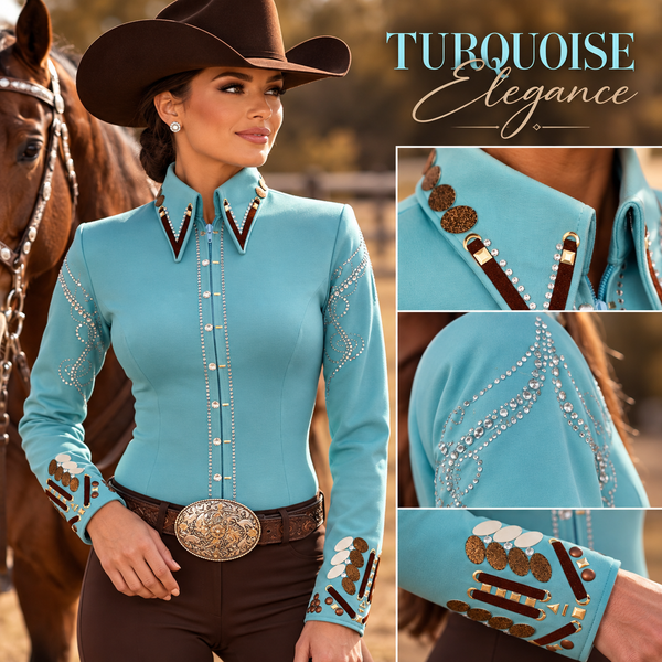 Turquoise Elegance Show Shirt (S)