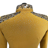 Show Clothes - Golden, Gray and Blue Show Shirt (XL) - Lisa Nelle