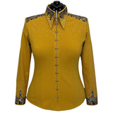 Show Clothes - Golden, Gray and Blue Show Shirt (XL) - Lisa Nelle
