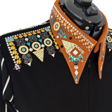 Show Clothes - Rust and Stripes Show Shirt (1X/2X) - Lisa Nelle