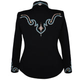 Show Clothes - Turquoise and Tan Western Show Shirt (2X) - Lisa Nelle