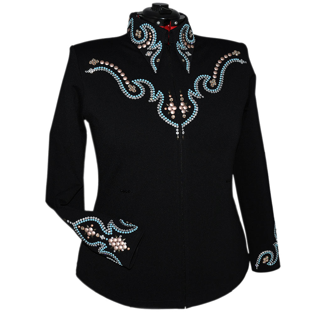 Show Clothes - Turquoise and Tan Western Show Shirt (2X) - Lisa Nelle