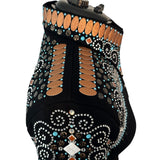 Show Clothes - Rust and Turquoise Fringe Show Shirt (M/L) - Lisa Nelle