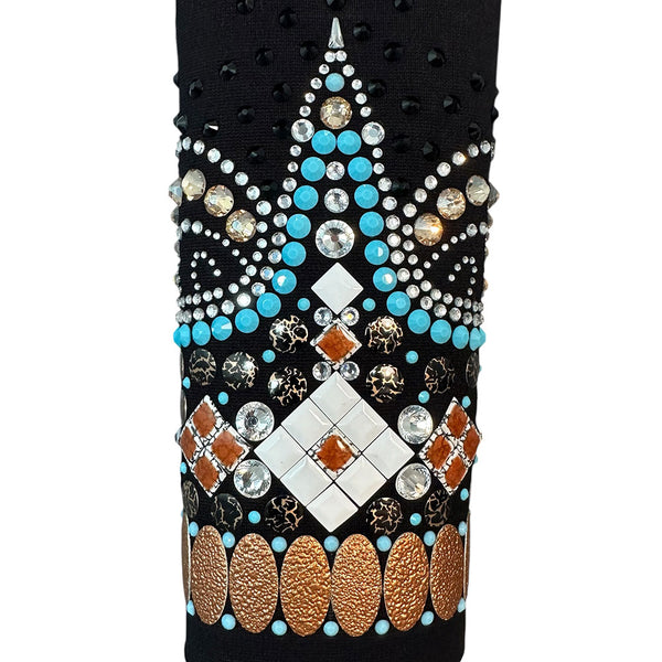 Show Clothes - Rust and Turquoise Fringe Show Shirt (M/L) - Lisa Nelle