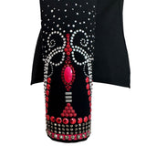 Show Clothes - Red and Silver Show Shirt (L) - Lisa Nelle