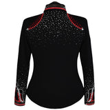 Show Clothes - Red and Silver Show Shirt (L) - Lisa Nelle