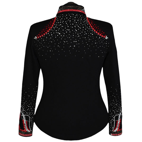 Show Clothes - Red and Silver Show Shirt (L) - Lisa Nelle