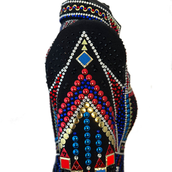 Show Clothes - Red, Gold and Blue Showmanship Jacket (XS) - Lisa Nelle