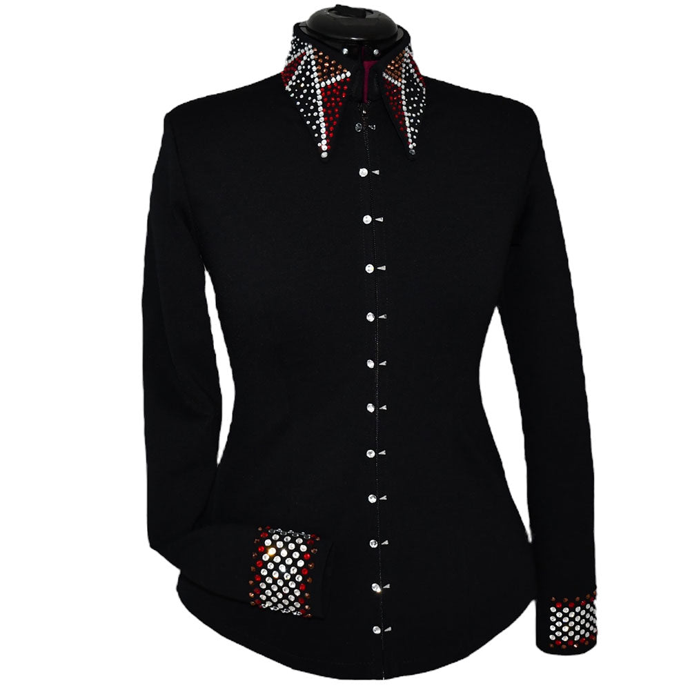 Show Clothes - Rose Gold and Ruby Show Shirt (XS/S) - Lisa Nelle
