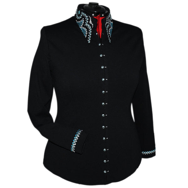 Show Clothes - Turquoise Buttons Show Shirt (1X) - Lisa Nelle